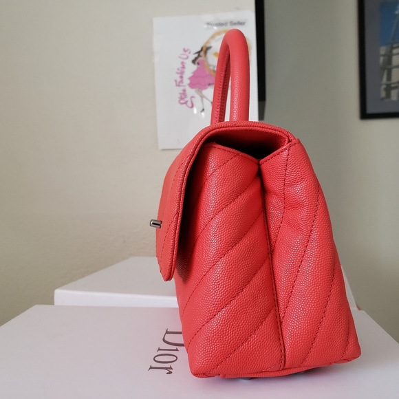 Chanel coco handle mini red chevron bag - Picture 8 of 15